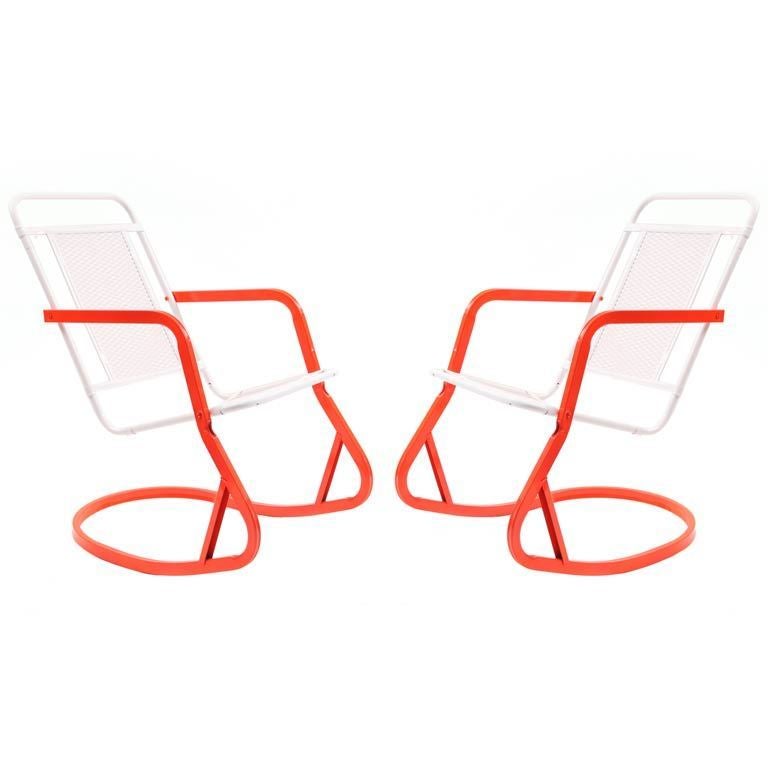 Fabulous 1960s Steel and Aluminum Rocking Chairs