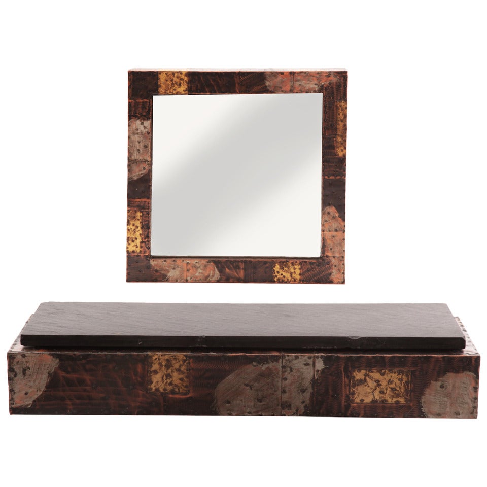 Custom Paul Evans Wall Shelf and Mirror