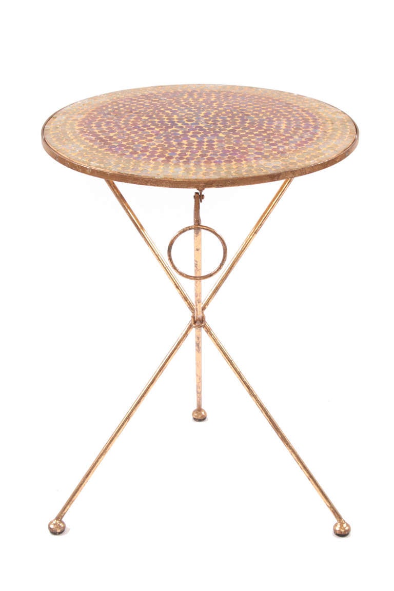 Gold Leaf & Mosaic Glass Occasional Table