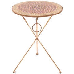 Gold Leaf & Mosaic Glass Occasional Table