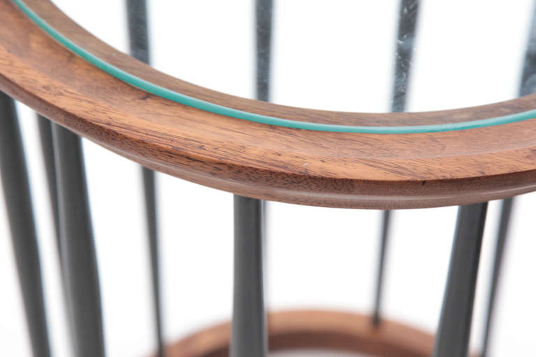 Mid-20th Century Lovely Mahogany and Lacquered Spinndle Side Table