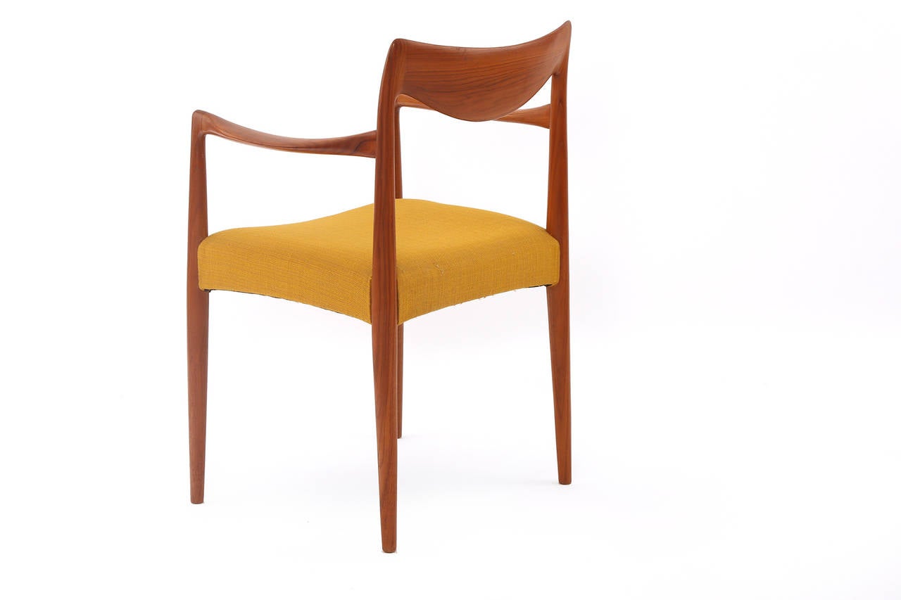 Eight Rastad and Relling Sculpted Teak Dining Chairs In Good Condition In Phoenix, AZ