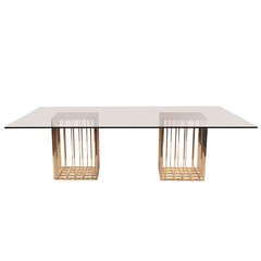 Pierre Cardin Patinated Brass Dining Table