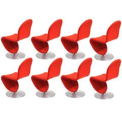 Set of 8 Verner Panton Fritz Hansen 123 Chairs