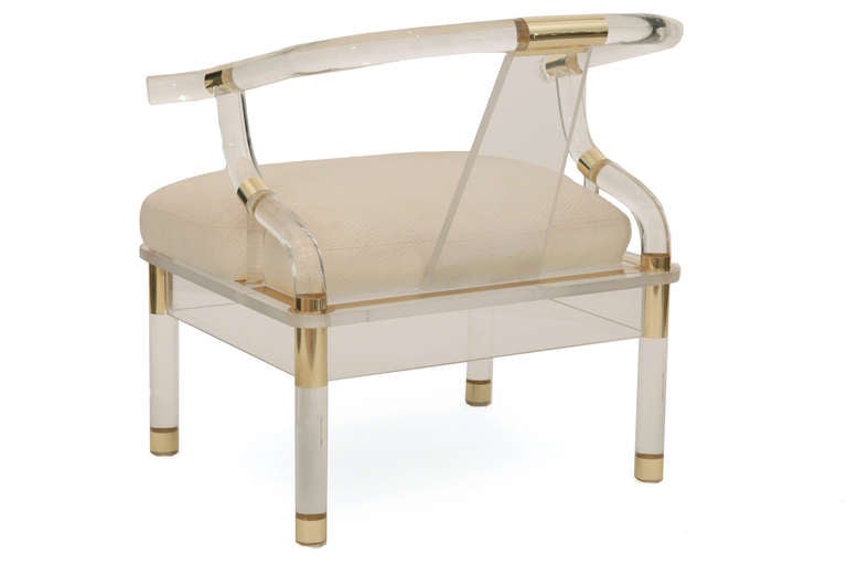 Phenomenal Lucite and Brass Armchair 2