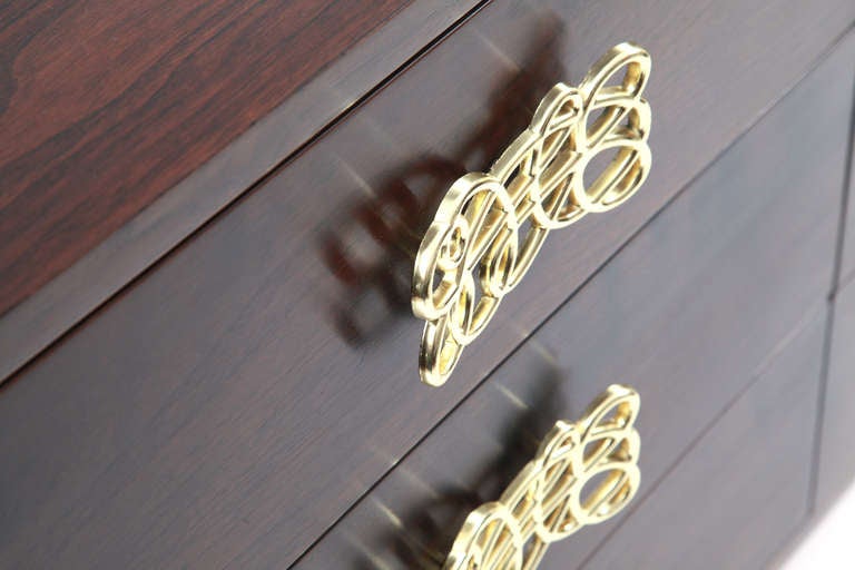 Striking Walnut and Brass Chest of Drawers 1