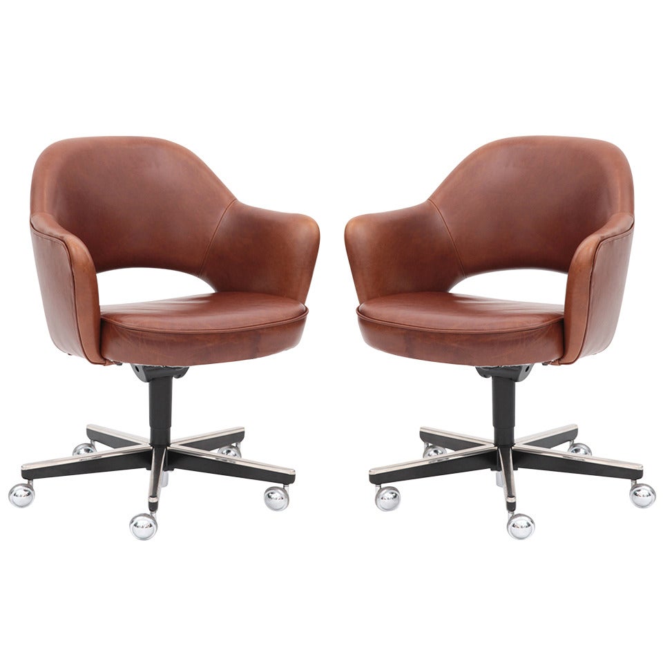 Pair of Saarinen for Knoll Executive Office Chairs