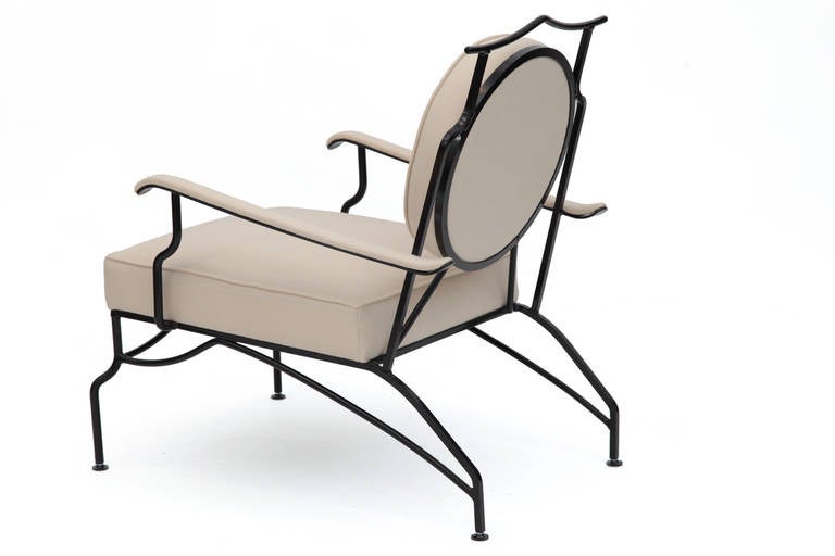 Striking Pair of Aluminum and Upholstered Lounge Chairs 2