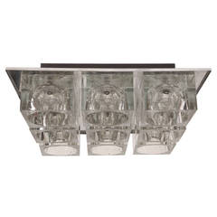 Crystal and Steel Chandeliers by Sciolari for Lightolier 11