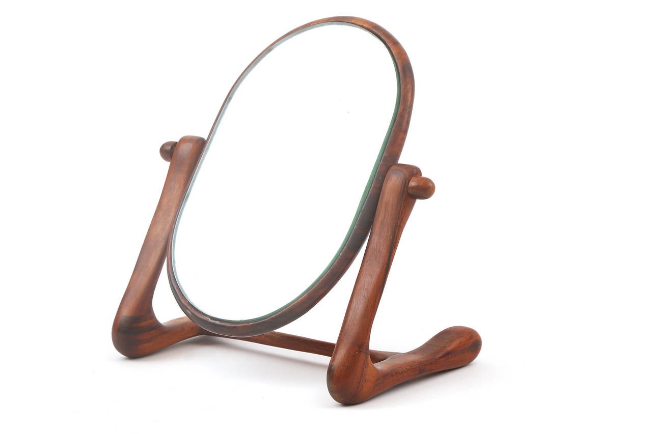 Mid-Century Modern Cocobolo Studio Crafted Mirror, 1960s For Sale