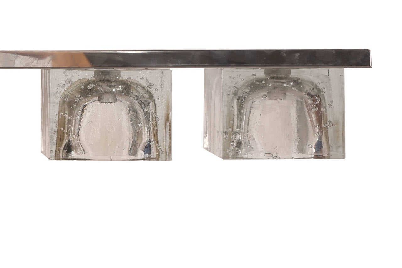 Mid-Century Modern Crystal and Steel Sconce by Sciolari for Lightolier