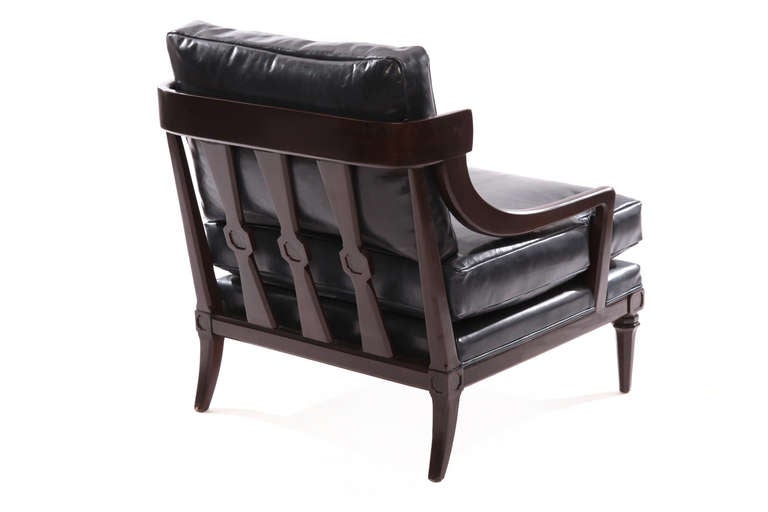 Mid-Century Modern Mahogany and Leather Decorative Lounge Chairs