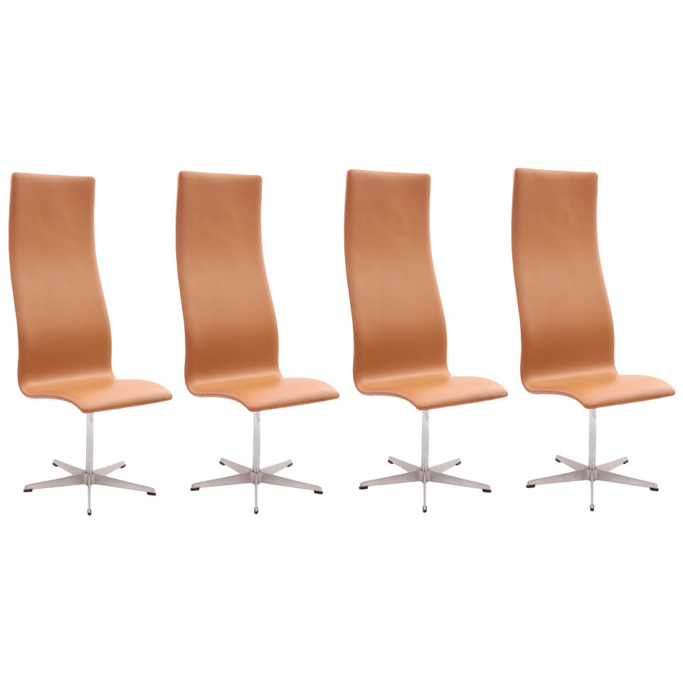 Four Arne Jacobsen High-Back Oxford Chairs