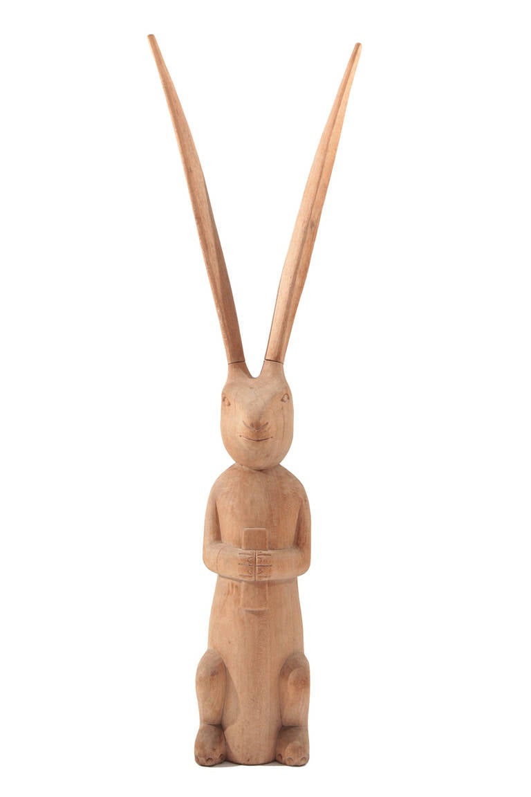 American Massive Hand-Carved Bunny Sculpture