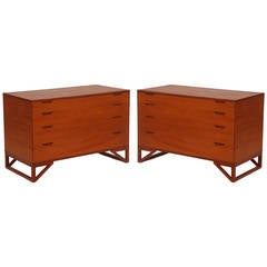 Pair of Four-Drawer Teak Chests by Illums Bolighus