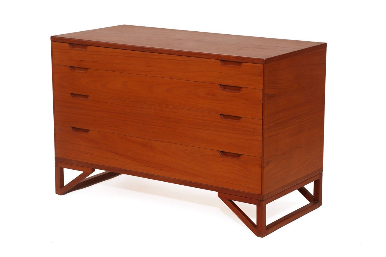 Danish Pair of Four-Drawer Teak Chests by Illums Bolighus