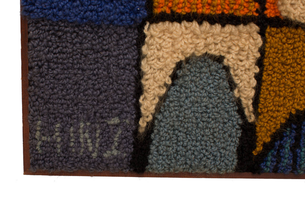 Mid-20th Century Bill Hinz Hand Hooked Wall Hanging