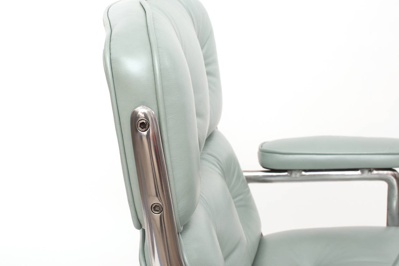 Pearl Blue Leather Eames Time Life Chair at 1stDibs
