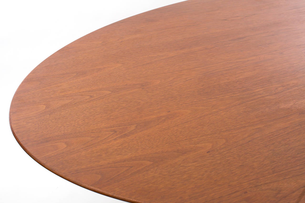 Rare 8' Saarinen Knoll Oval Walnut Dining Table