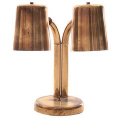Patinated Brass Adjustable Table Lamp