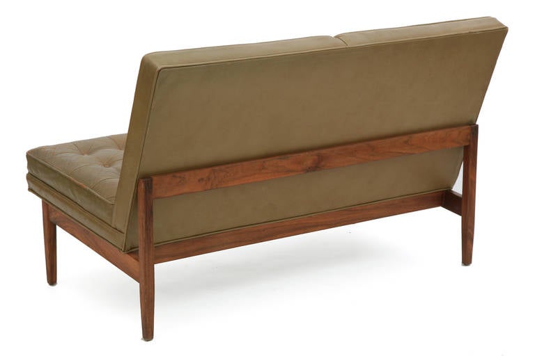 Jens Risom Knoll Patinated Leather Sofas 1
