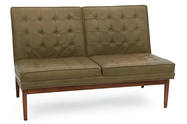 Jens Risom Knoll Patinated Leather Sofas In Good Condition In Phoenix, AZ