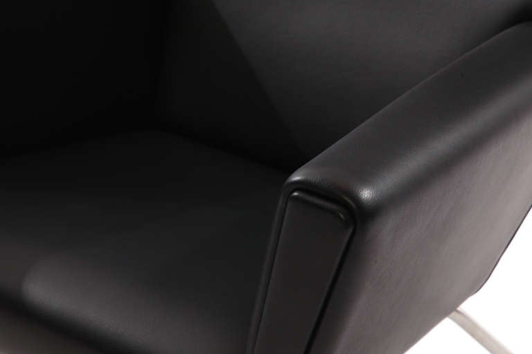 Contemporary Hans Wegner for Carl Hansen Ch 445 Leather Lounge Chair