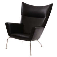 Hans Wegner for Carl Hansen Ch 445 Leather Lounge Chair