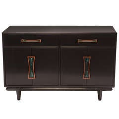 Used Stunning Ebonized Chest with Bowtie Resin Handles