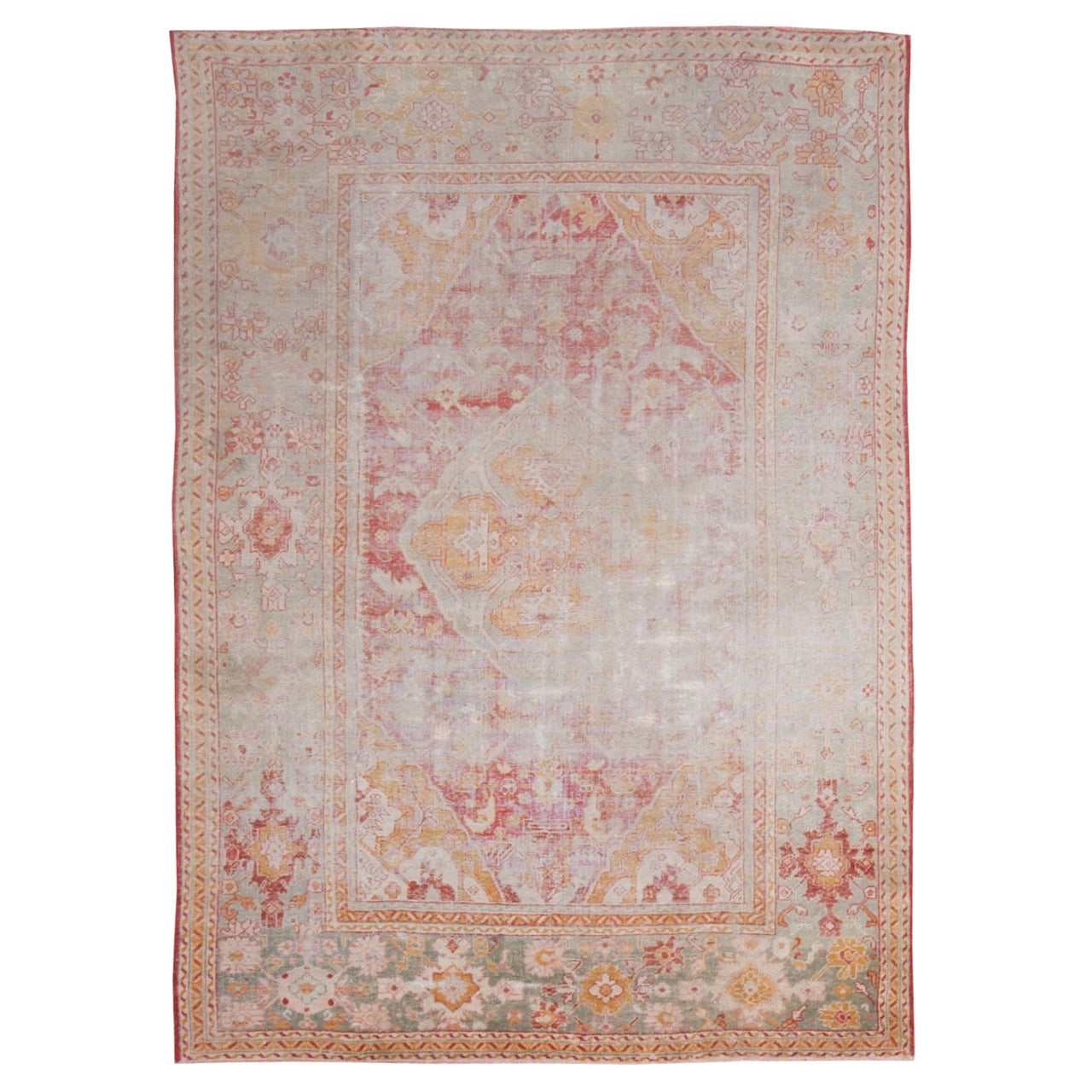 Antique Oushak Rug For Sale