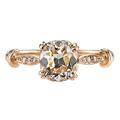 Rose Gold Cushion Cut Diamond Engagement Ring