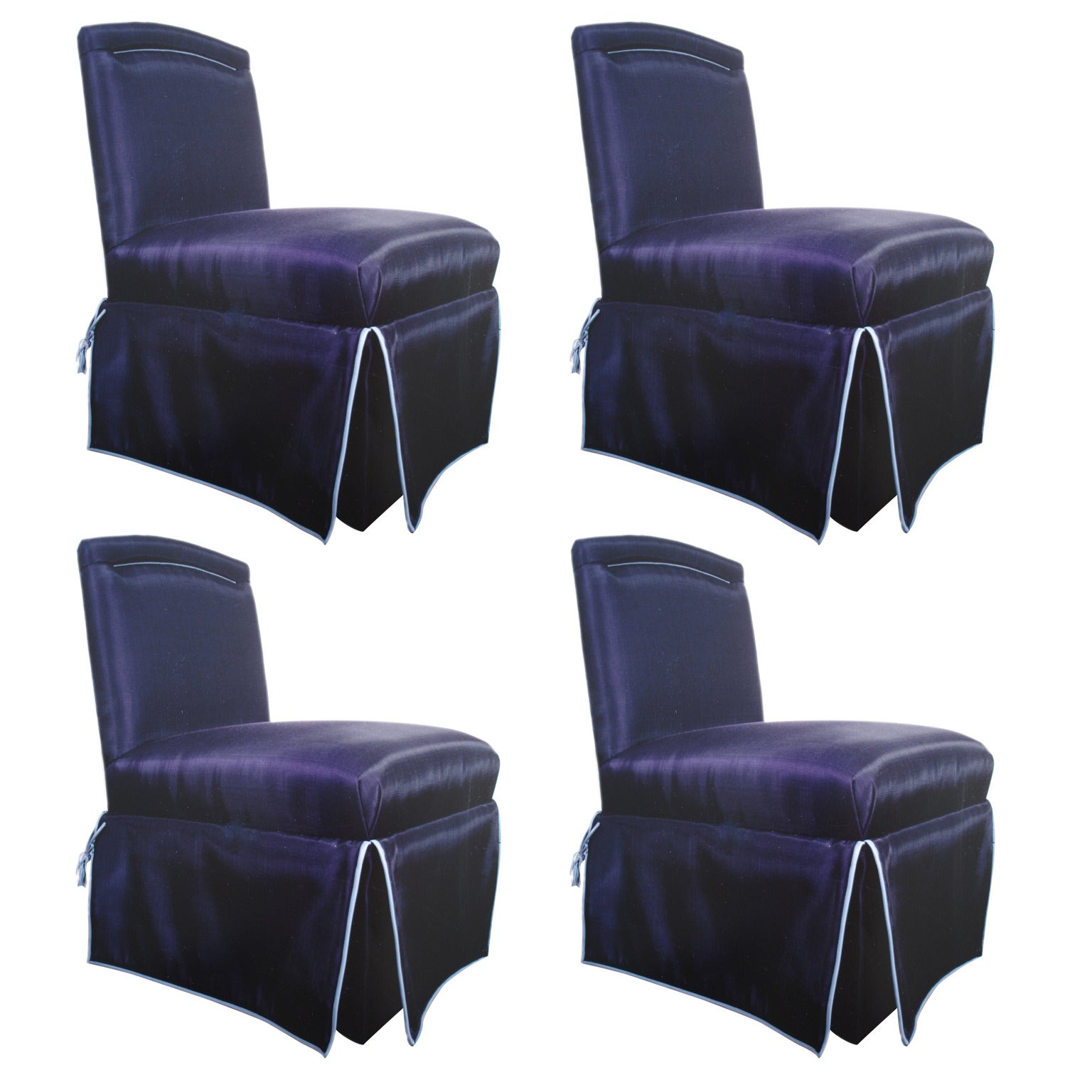 Horsehair Onassis Designer Slipper Dining Chairs-Exotic Mid Century Custom For Sale