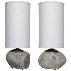 Pair of Granite Table Lamps