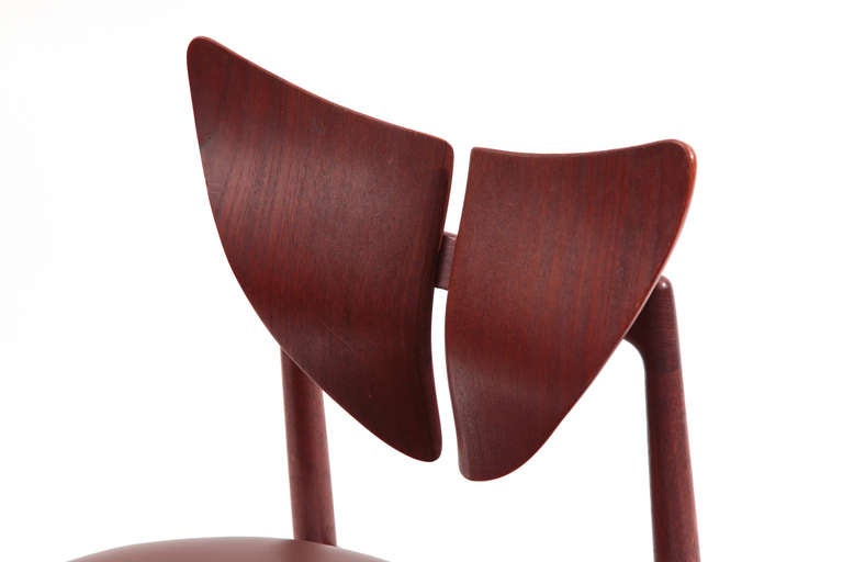 Danish Staved Teak & Leather Butterfly Chairs by Kurt Ostervig