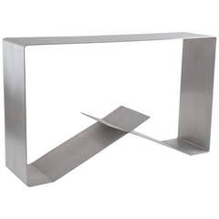 Custom Solid Aluminum Console Table, Mid-1970s