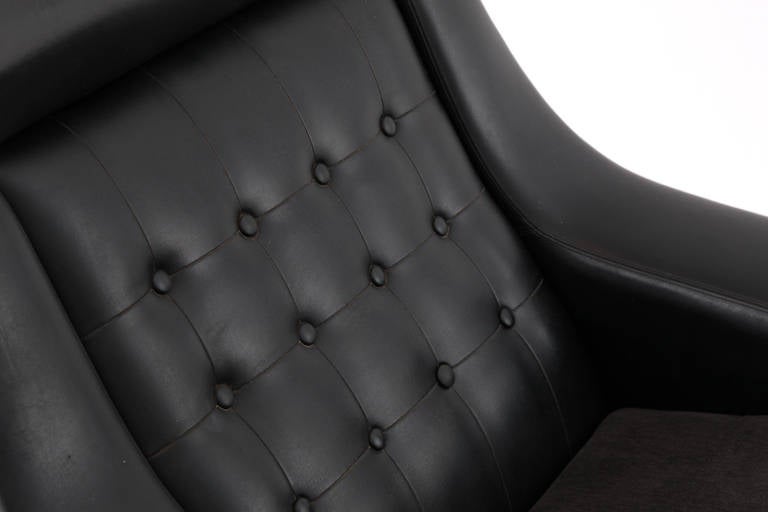 Danish Striking Illum Wikkelsø Lounge Chair and Ottoman