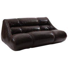 De Pas D'Urbino Lomazzi Patinated Leather Sofa