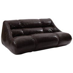 De Pas D'Urbino Lomazzi Patinated Leather Sofa 4