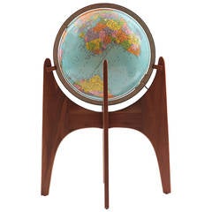 Beautiful Walnut & Brass Globe by Adrian Pearsall