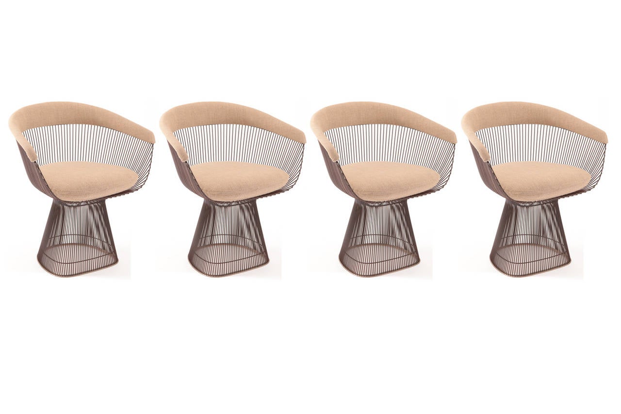 American Warren Platner Knoll Bronze Dining Table and Chairs