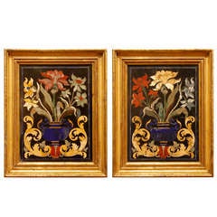 True Pair of Italian 19th Century Pietra Dura Plaques