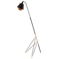 Wrapped Metal and Copper Swedish Floor Lamp