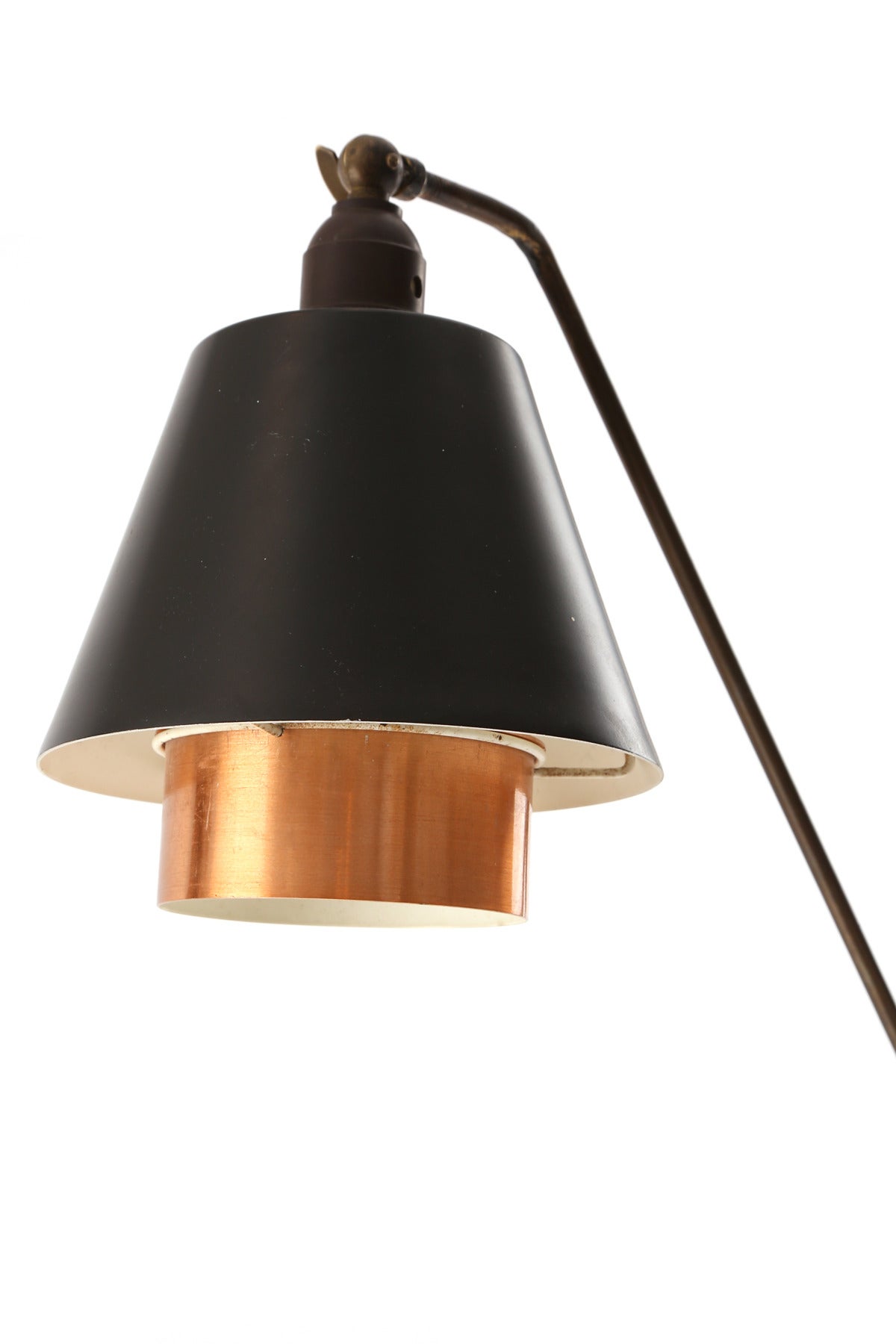 Mid-20th Century Wrapped Metal and Copper Swedish Floor Lamp