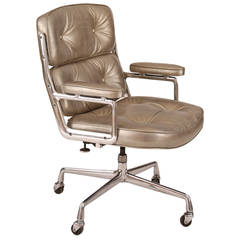 Silver Leather Eames for Herman Miller Time Life Office Chair
