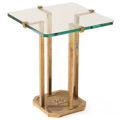 Lovely Brass and Glass Occasional Table by Peter Ghyczy