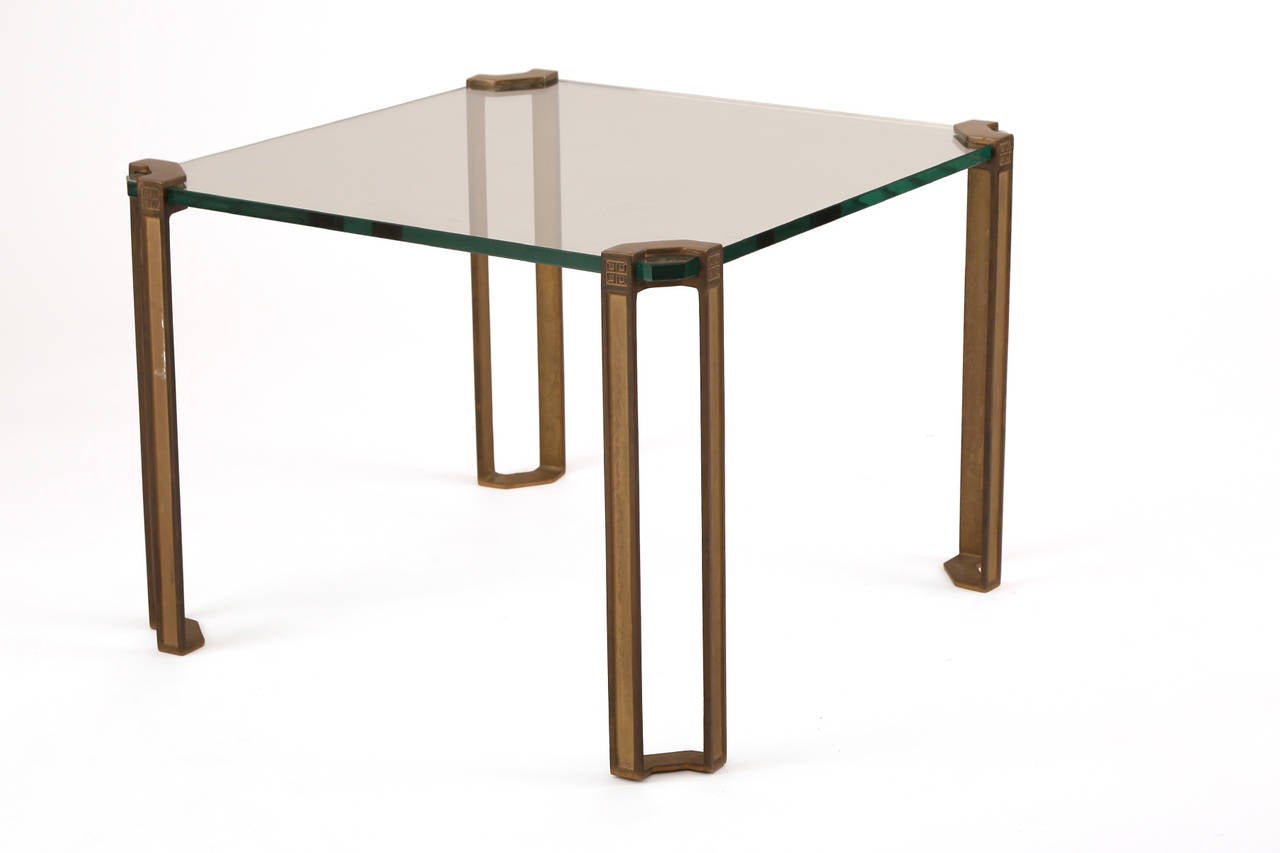 Early 1970's Bronze and Glass Table by Peter Ghyczy In Good Condition For Sale In Phoenix, AZ