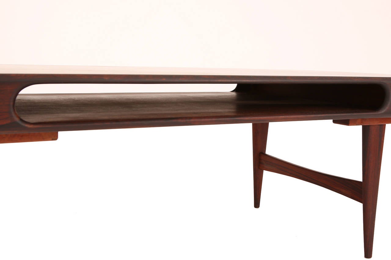 Mid-20th Century Danish Rosewood Cocktail Table with Cutout Center