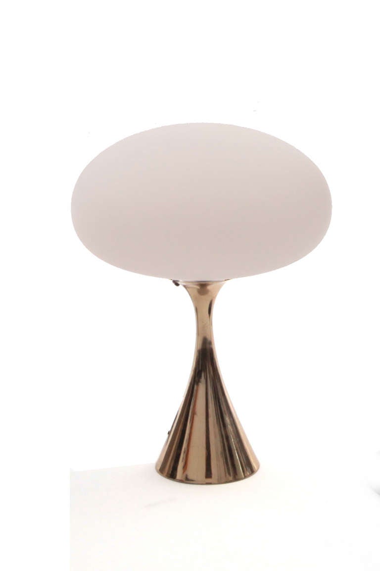1960s Glass Mushroom Laurel Table Lamps