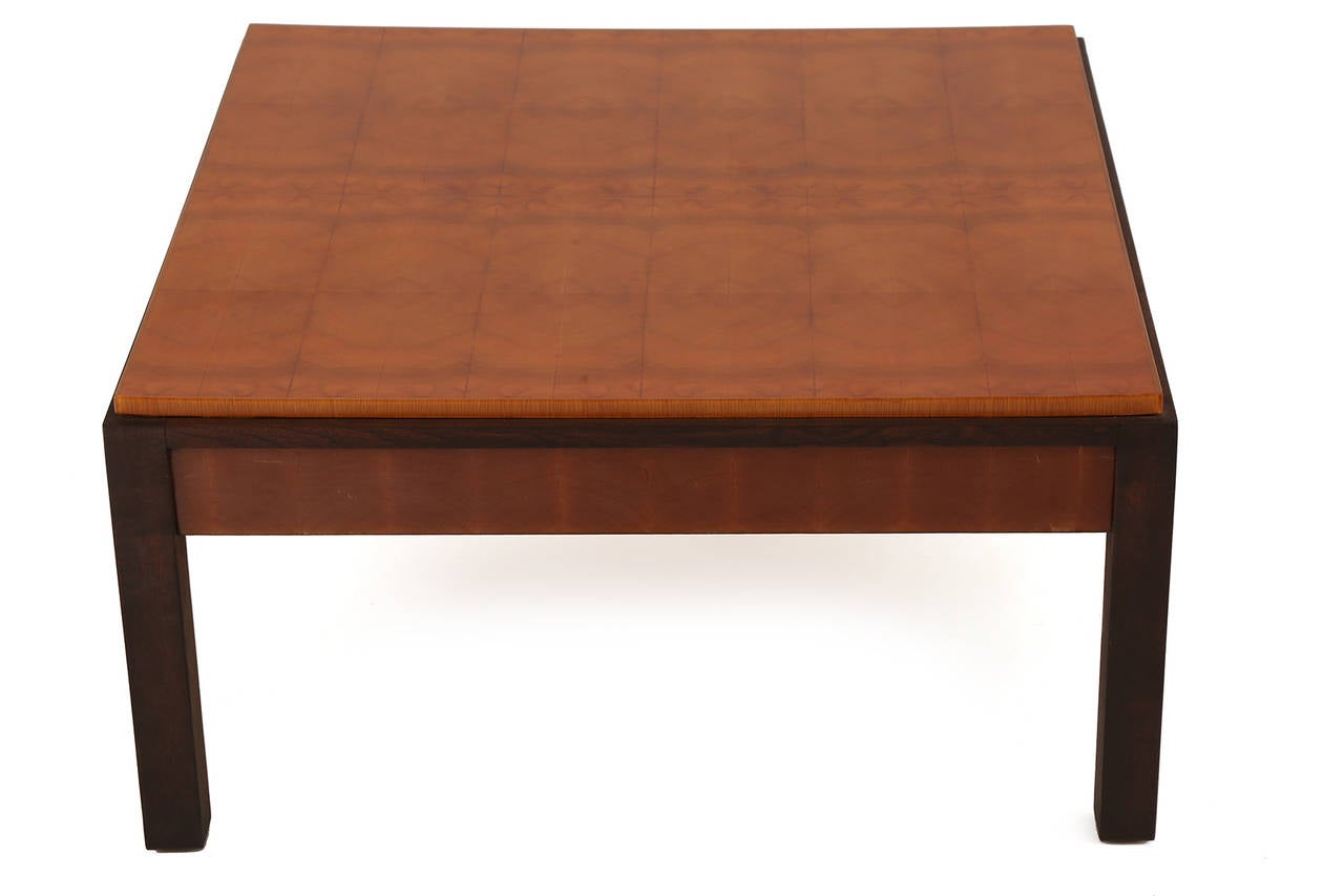American Pair of Fabulously Grained Walnut Tables