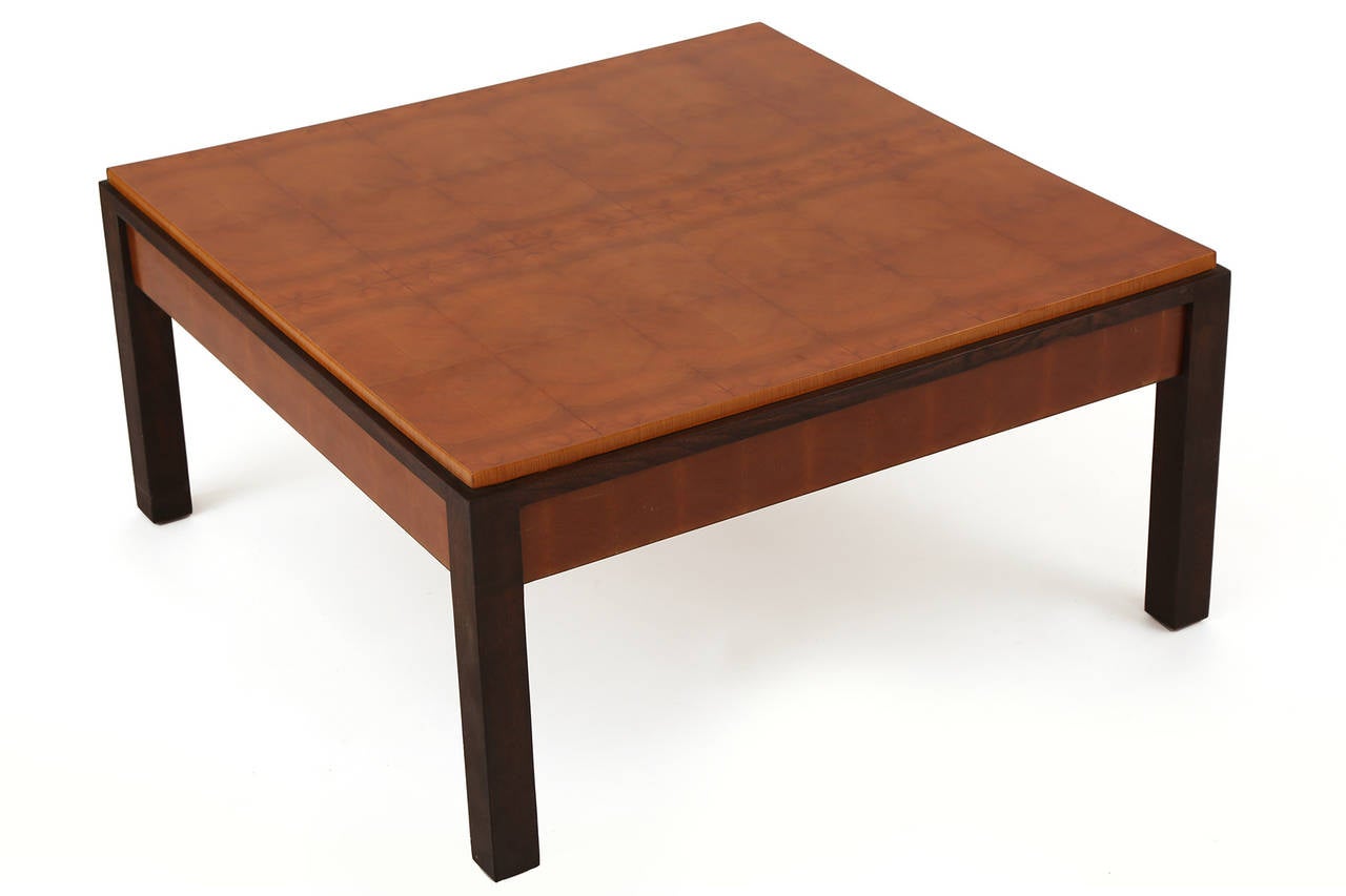 Mid-20th Century Pair of Fabulously Grained Walnut Tables